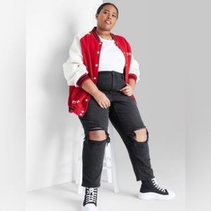 Women's Super-High Rise Tapered Jeans - Wild Fable™ Black Denim-Plus Size 26